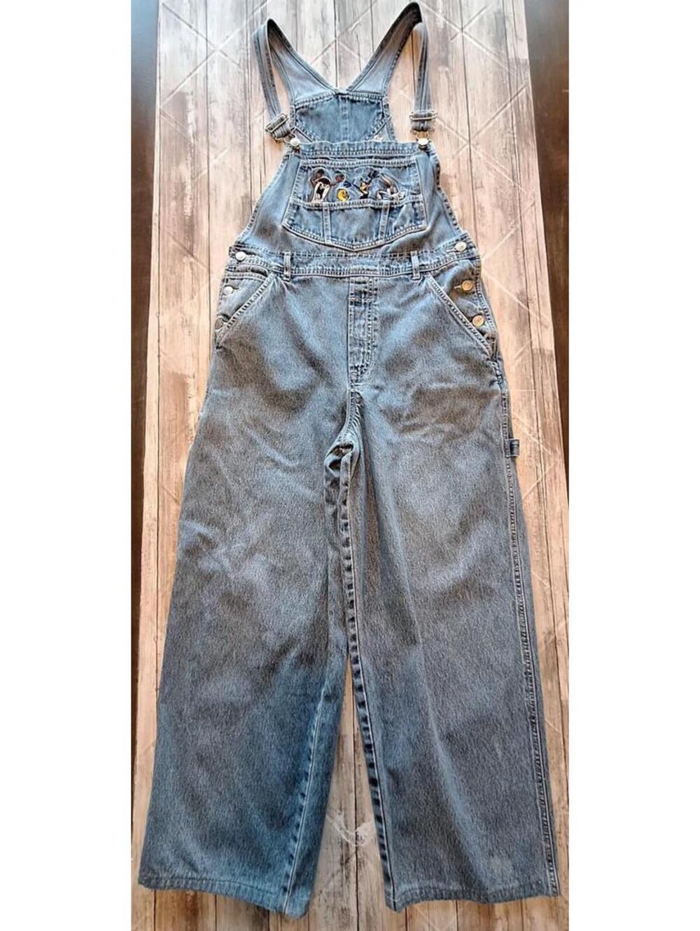 VTG Y2K '99 Warner Bros. Looney Tunes Overalls Women's Med Tweety/Tazz/Don/Daff